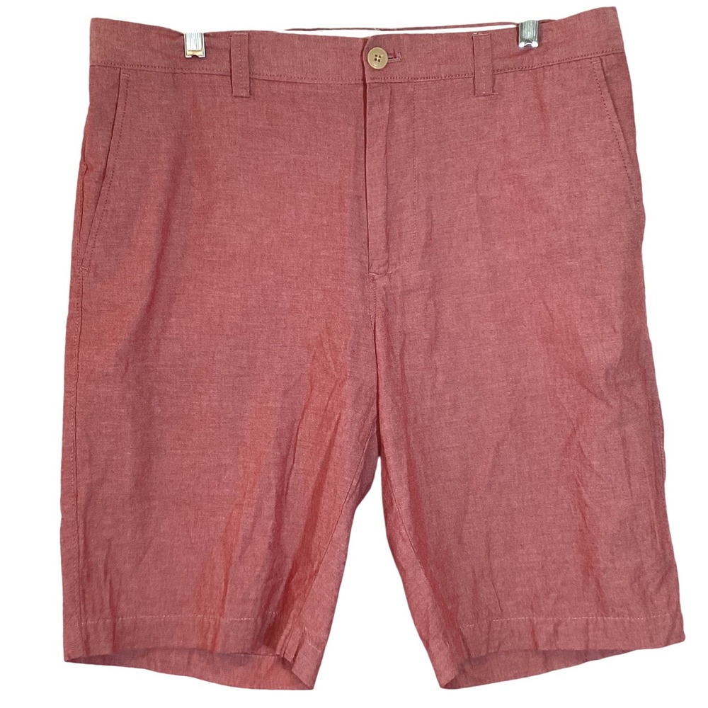 J.Crew Mens Raspberry Red Heather Flat Front Chino Shorts - 34 NWOT